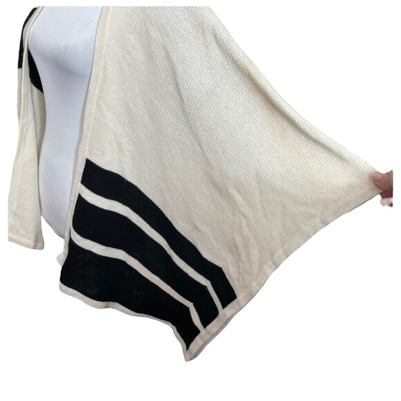 Brochu Walker Colorblock Poncho Cape Ivory Black Women’s One Size Wool Blend - Picture 8 of 11